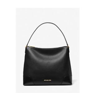 Michael Kors Crosby Large Leather Shoulder Bag Black
